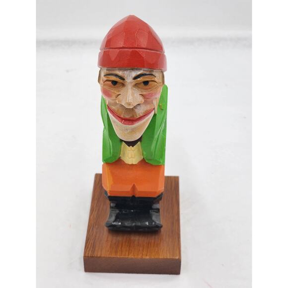 Nutcracker German Fisherman Fishing Hand Wood Carved Vintage Rare 9" - Picture 9 of 10